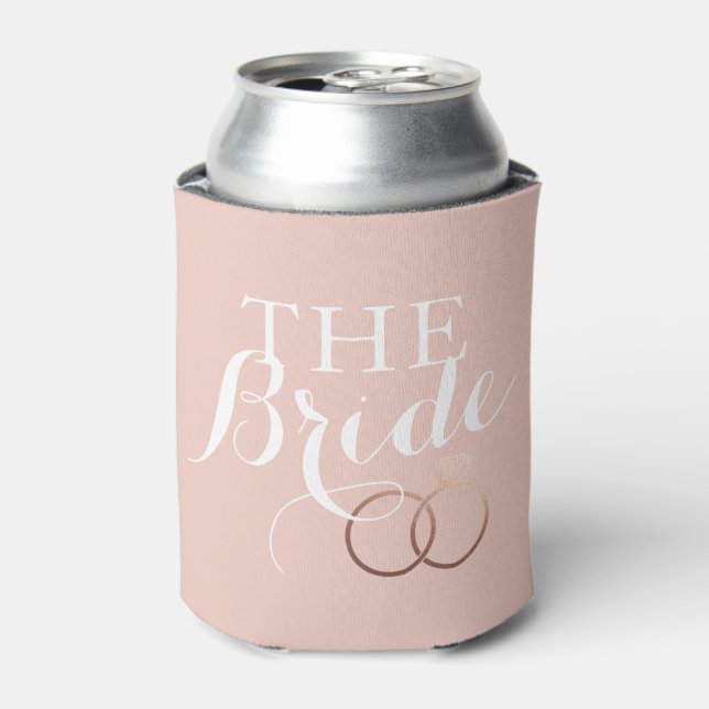 Porta-lata Rosa Dourado Casamento Ring Blush Bride (Can Front)