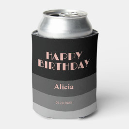 Porta-lata Rosa Dourado Script Black Cinzas Strike Aniversári