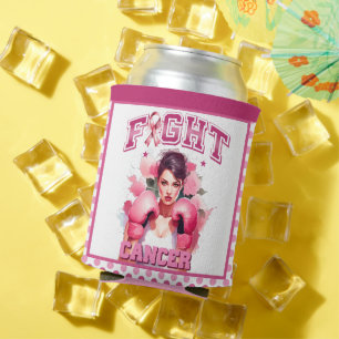 Porta-lata Rosa e Bonito Câncer de Mama Floral