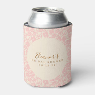 Porta-lata Rosa Floral Vintage Script Personalizado para Chá 