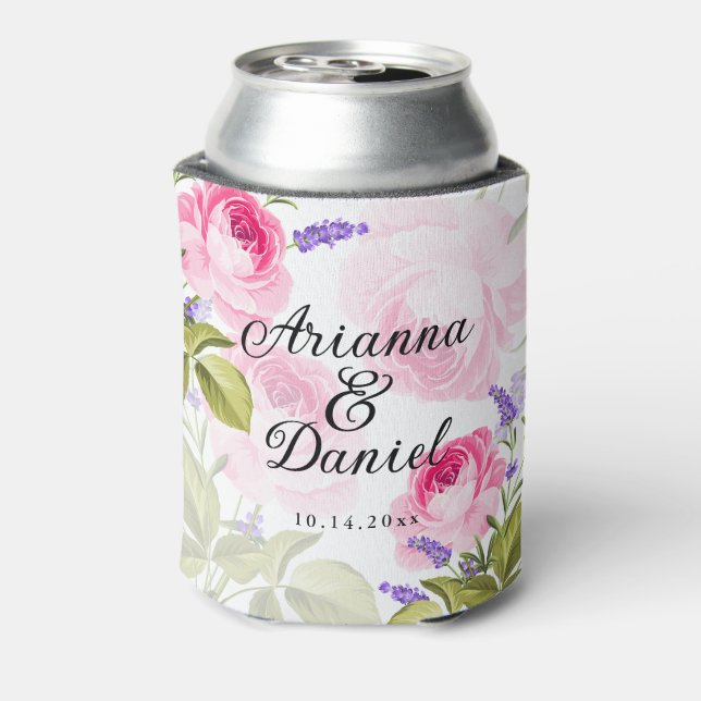 Porta-lata Rosa Rosa Rosa Rosa Rosa Rosa e Lavanda Personaliz (Can Back)