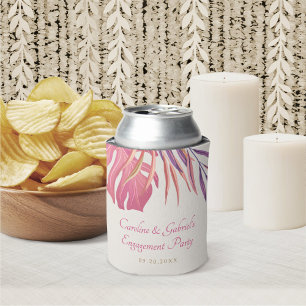 Porta-lata Rosa tropical de praia