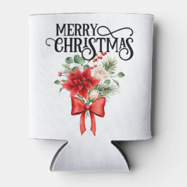 Porta-lata Rosas de Poinsettia Buquê de Flor de Natal