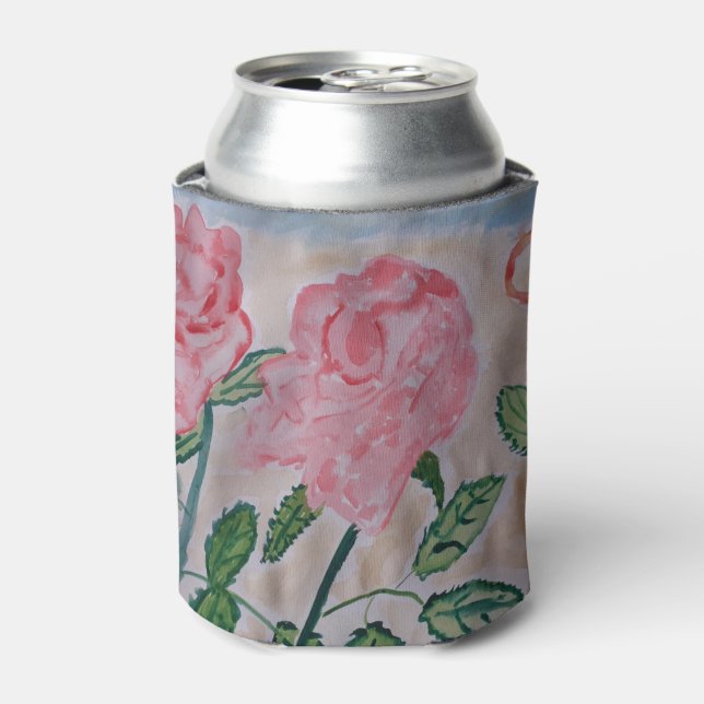 Porta-lata Rosas de Verão abstrato (Can Front)
