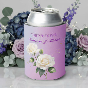 Porta-lata Rosas Ombre Aguada Azul Roxo Casamento de Primaver
