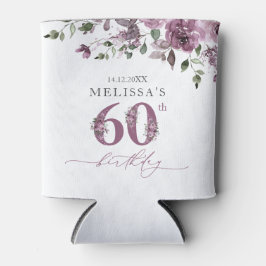 Porta-lata Rosas roxas Elegante 60ª Festa de aniversário