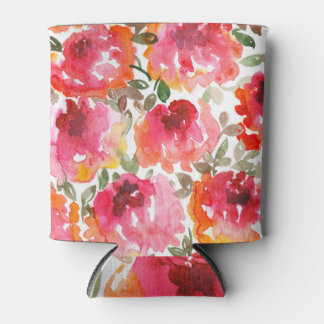 Porta-lata Rosas vermelhas Shabby, padrão perfeito.