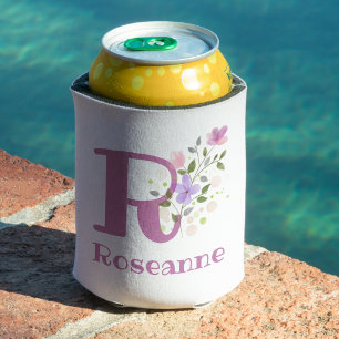 Porta-lata Roseanne Nome com um Desenho Floral