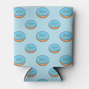Porta-lata Rosquinha Fosco Azul com Cartoon Sprinkles