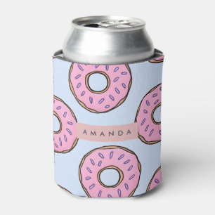 Porta-lata Rosquinha Personalizada Rosa Chique com Confeitos