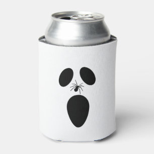 Porta-lata Rosto Assustador Branco e Preto do Halloween