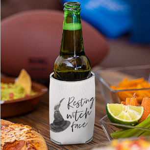 Porta-lata Rosto de Bruxa Descansada   Feliz Dia das Bruxas  