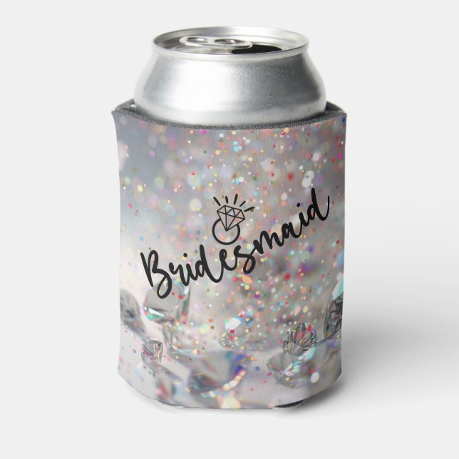 Porta-lata Roteiro Bridesmaid Sparkle com Detalhe de Anel de  (Can Back)