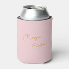 Porta-lata Roteiro de monograma minimalista rosa