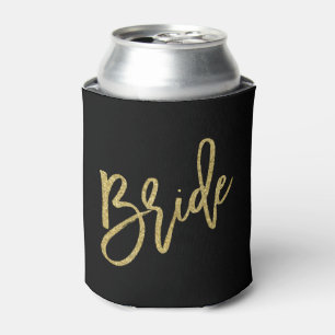 Porta-lata Roteiro Dourado do brilho da noiva