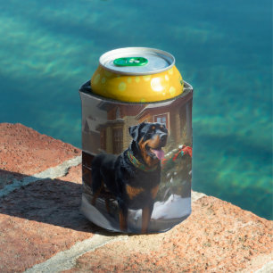 Porta-lata Rottweiler Natal Festivo