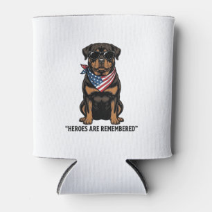 Porta-lata Rottweiler Patriótico Cão Herói Design Vintage_1