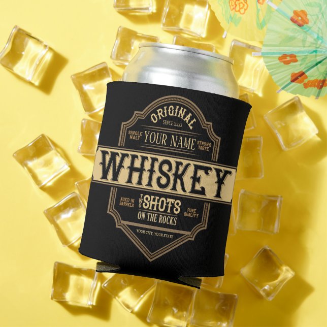 Porta-lata Rótulo de Bebida Alcoólica Personalizado Whiskey o (Verão in situ)