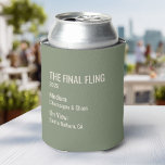 Porta-lata Rótulo de Museu Minimalista Chic para Favor de Des<br><div class="desc">Celebre a noiva com um moderno resfriador de latas de creme de sálvia com design inspirado em rótulos clássicos de exposições de museu. Esse favor de festa de despedida de solteira apresenta tipografia limpa e um layout minimalista que parece elevado, engraçado e atemporal — perfeito para viagens em grupo estilosas,...</div>