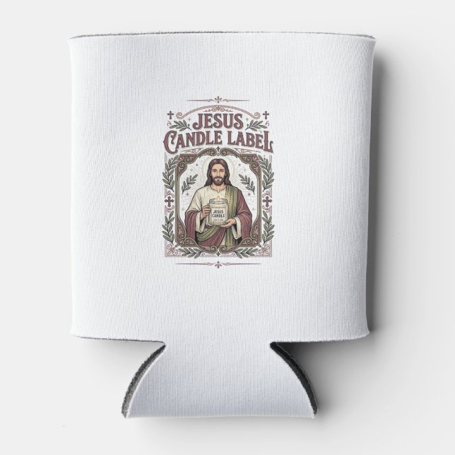 Porta-lata Rótulo de Vela Jesus Vela Jesus Fé Cristã Vi (Frente)