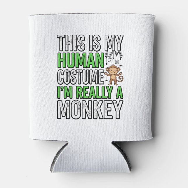 Porta-lata Roupa de Humano de Macaco Engraçado Design de Cami (Frente)