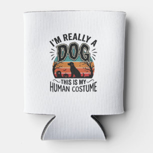 Porta-lata Roupa Humana de Cachorro Engraçada Halloween Vinta