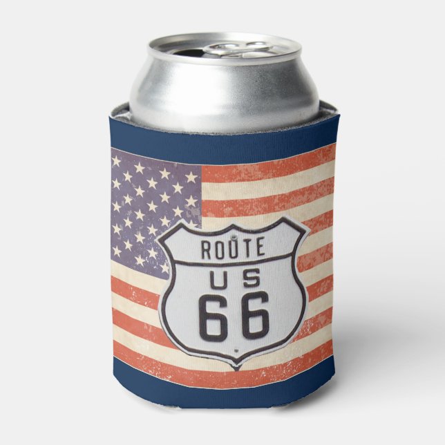 Porta-lata Route 66 American Flag (Can Front)