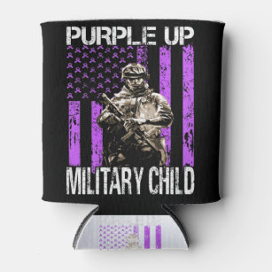 Porta-lata Roxo para Crianças Militares T-Shirt Militar