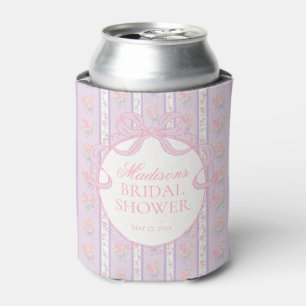 Porta-lata Roxo Vintage Chique Favor Floral para Chá de Noiva