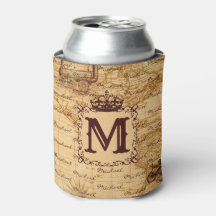 Royal Crown Vintage Name Pattern Beige