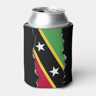 Porta-lata Rua. Bandeira de Kitts e Nevis