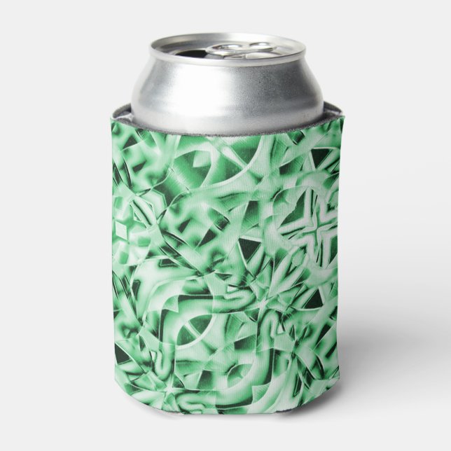 Porta-lata Russo ou não, branco verde estranho entrelaçado (Can Front)