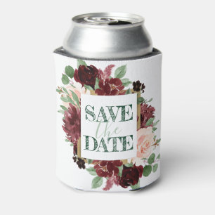 Porta-lata Rustic Blooms Terracotta Marsala Save the Date