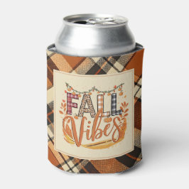 Porta-lata Rustic Fall Vibes Burnt Orange Xadrez outono outon