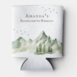 Porta-lata Rustic green mountain landscape Bachelorette