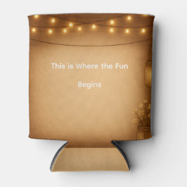 Porta-lata Rustic Mason Jar & String Lights Casamento Pode Co