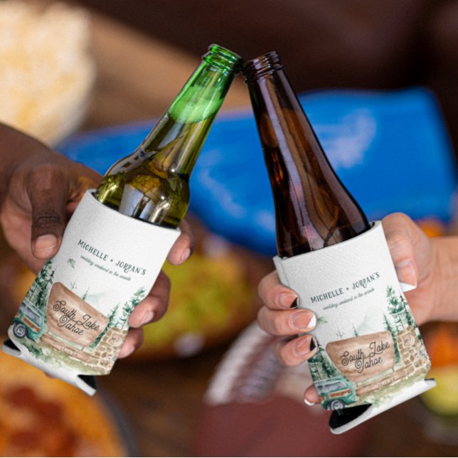 Porta-lata Rustic Mountain Wildflower | Casamento no Parque N (Criador carregado)