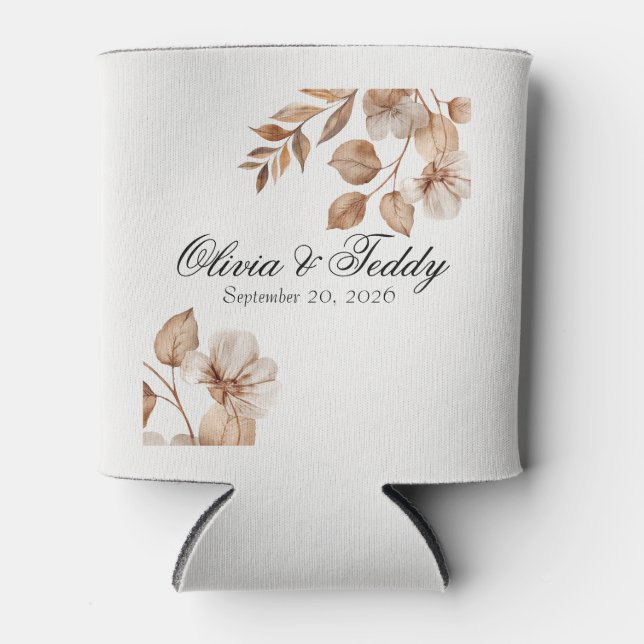 Porta-lata Rustic Romance Wedding Can Coolers (Frente)