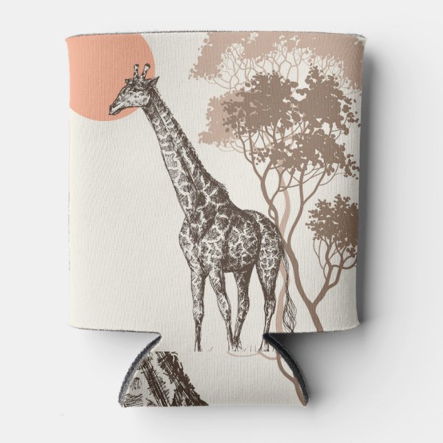Porta-lata Safari Sunset Giraffe Nature Scenery (Frente)