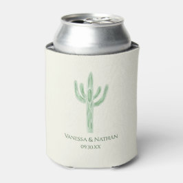 Porta-lata Sage Green Saguaro Cactus Wedding