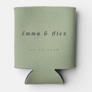 Porta-lata Sage Green Wedding Can Cooler