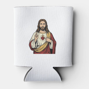 Porta-lata Sagrado Coração Jesus Arte Vetorial de Gravura Vin