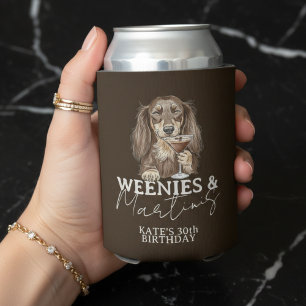 Porta-lata Salsichas Desenhadas à Mão e Dachshund Martinis