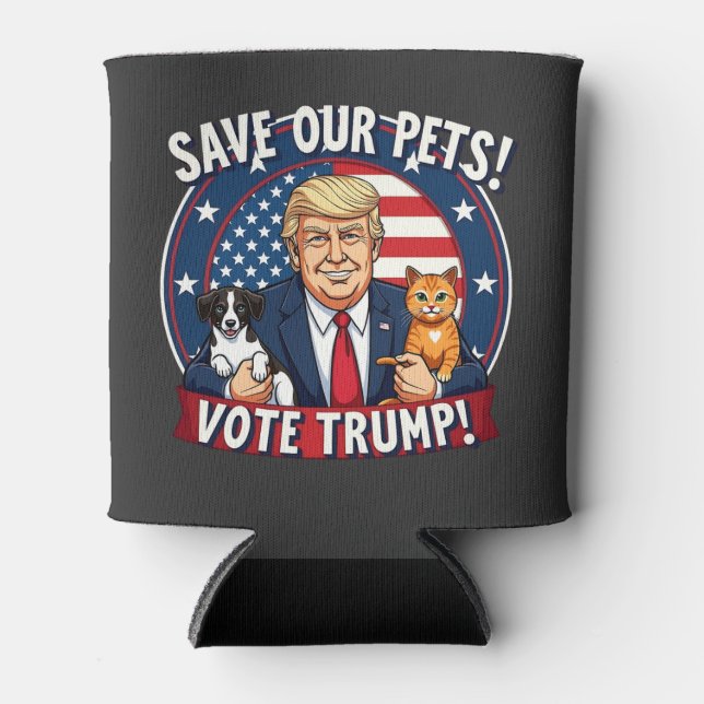 Porta-lata Salve nossos Pets de Trump de Votação Pets para Tr (Frente)