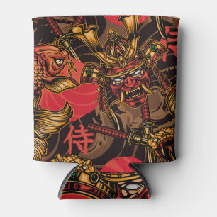 Porta-lata Samurai mascara o padrão japonês.