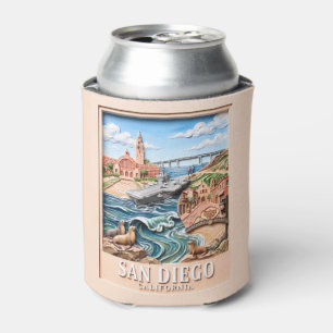 Porta-lata San Diego California Viagem 3D Texturizado Pontos