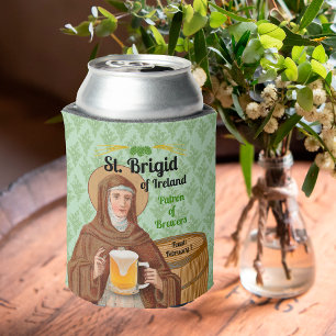 Porta-lata Santa Brígida da Irlanda e Seu Barril de Cerveja