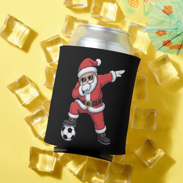 Porta-lata Santa Claus Soccer Papais noeis Dabbing no Natal (Verão in situ)