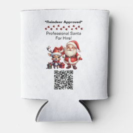 Porta-lata Santa Claus Two Sides Business Card Edit QR Code