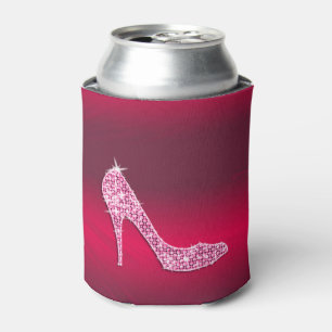 Porta-lata Sapato Stiletto Brilhante Rosa Quente